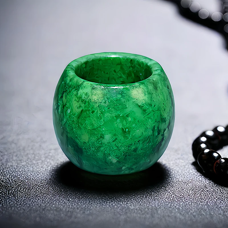 Vintage Fashion Guild - 22Mm Groene Echte Jade Ringen Voor