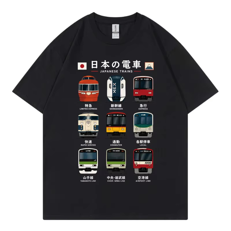 Vintage Fashion In Tokyo - Japanse Tokyo Rail Graphic T-shirts Heren