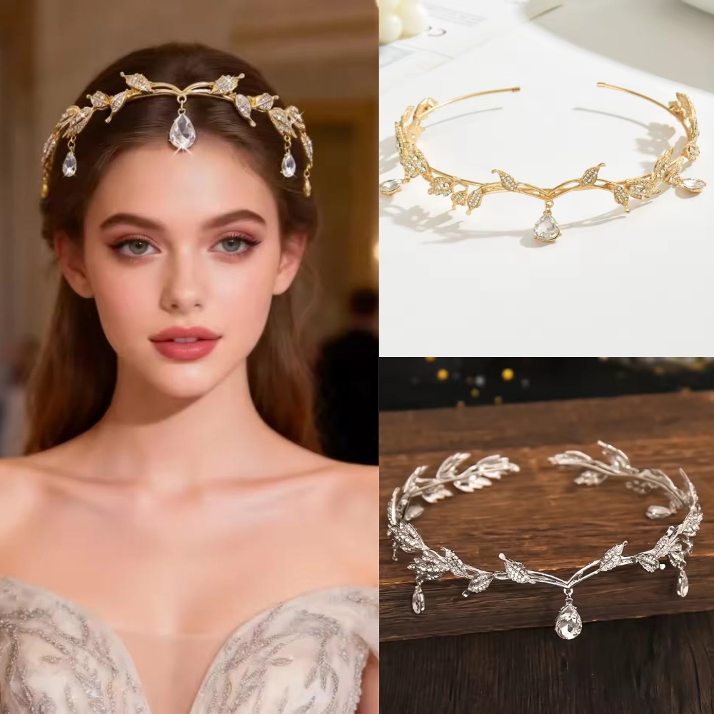 Vintage Fashion Guild - Vintage Fairy Crown Tiara's Crystal Leaves
