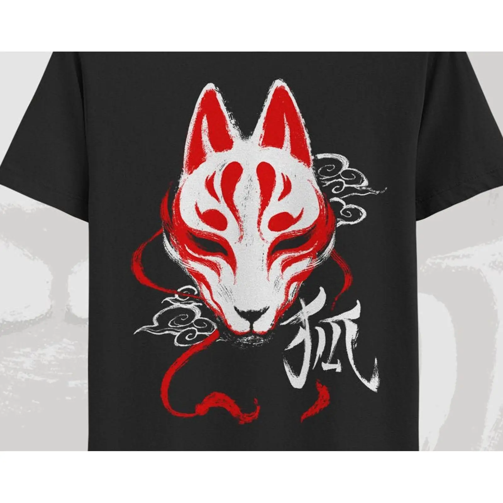 Vintage Fashion In Tokyo - Kitsune masker T-shirt Japanse vos-T-shirt traditionele
