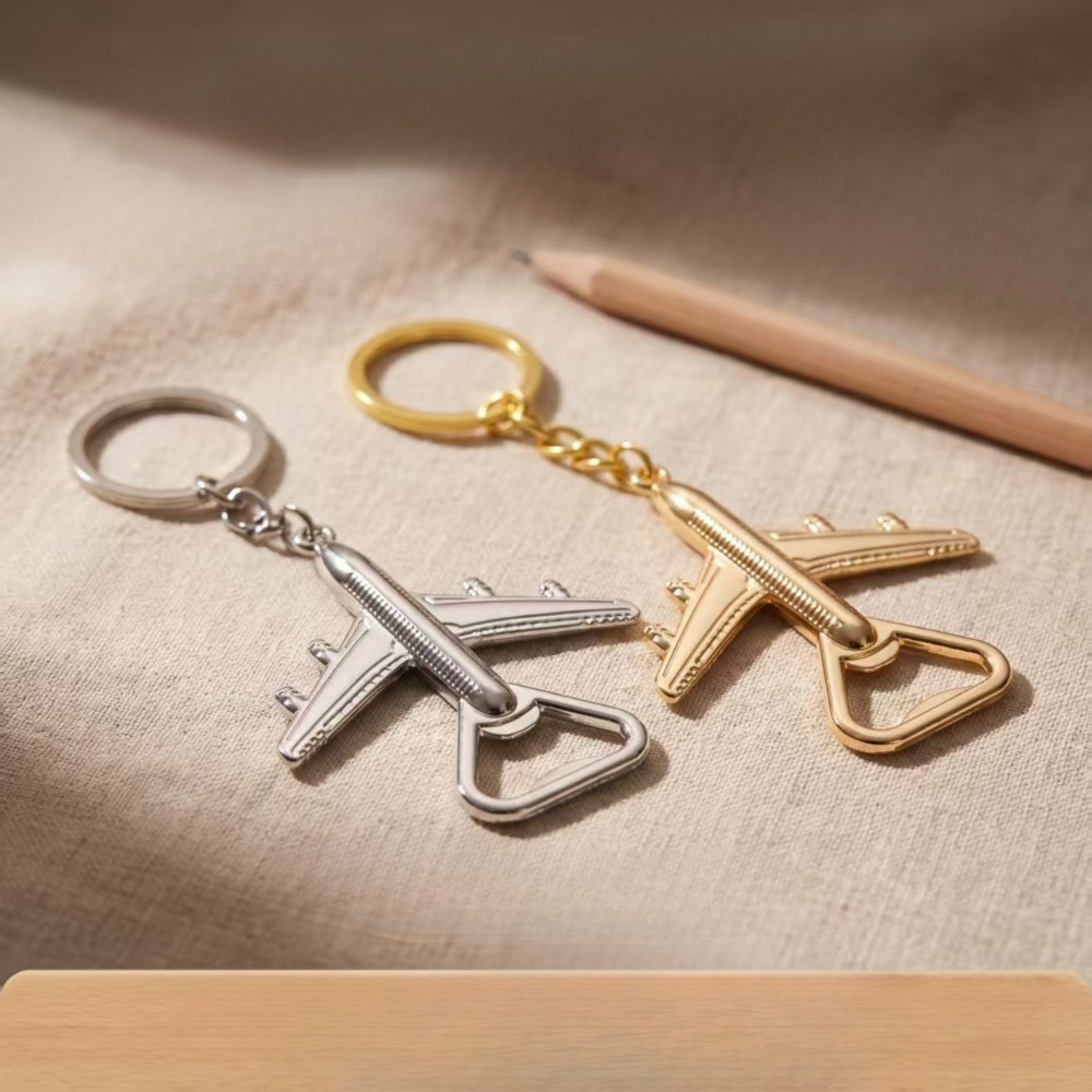 Vintage Fashion Model - Creatieve gepersonaliseerde sleutelhanger metalen vliegtuigmodel flesopener