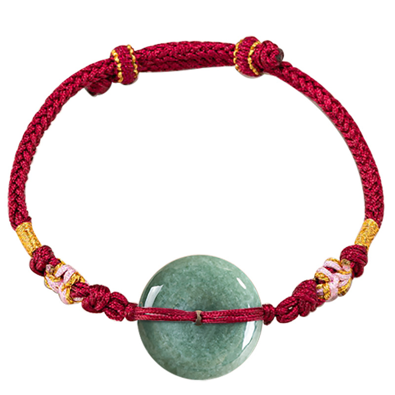 Vintage Fashion Enthusiasts - Groene Myanmar Jadeïet Donut Armband Designer
