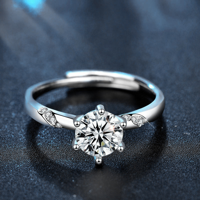 Vintage Fashion Guild - 925 Zilver Zirkoonoxide Emaille Hart Liefdesring