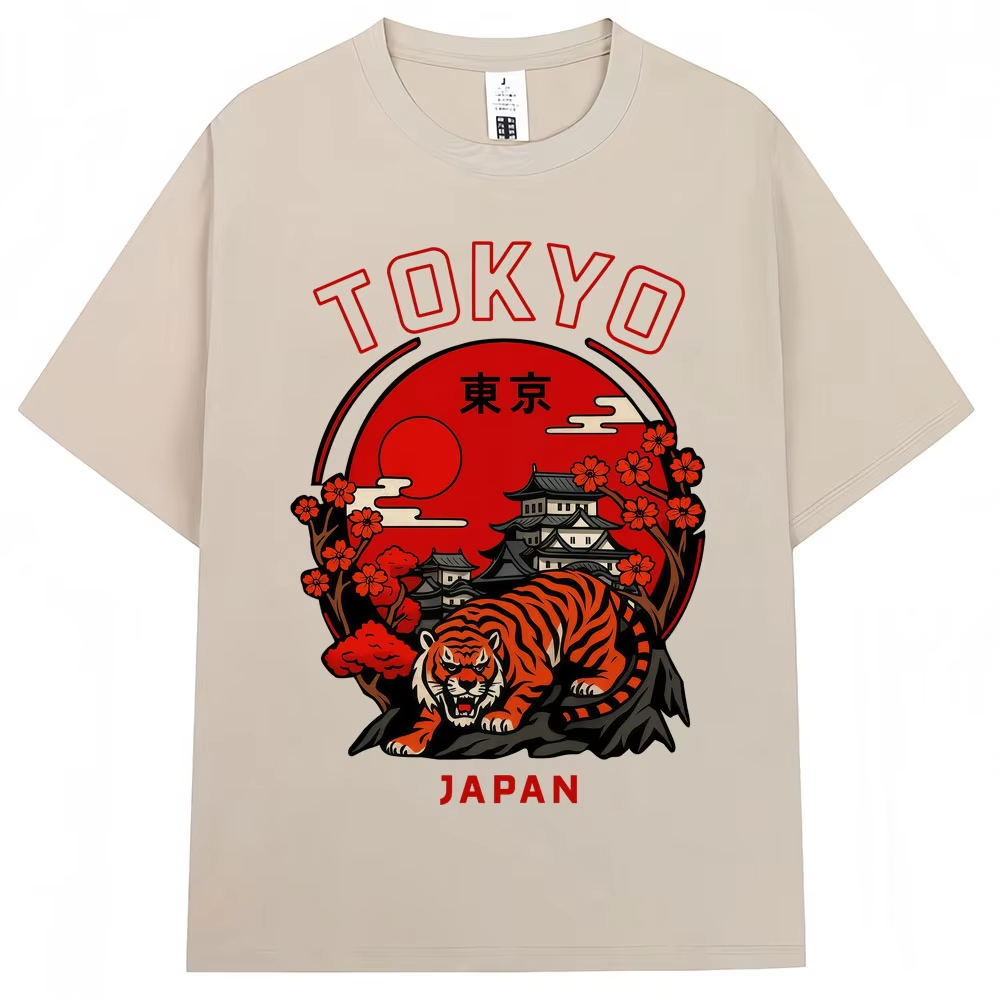 Vintage Fashion In Tokyo - Japanse stijl Tokyo Tiger Sakura grafisch
