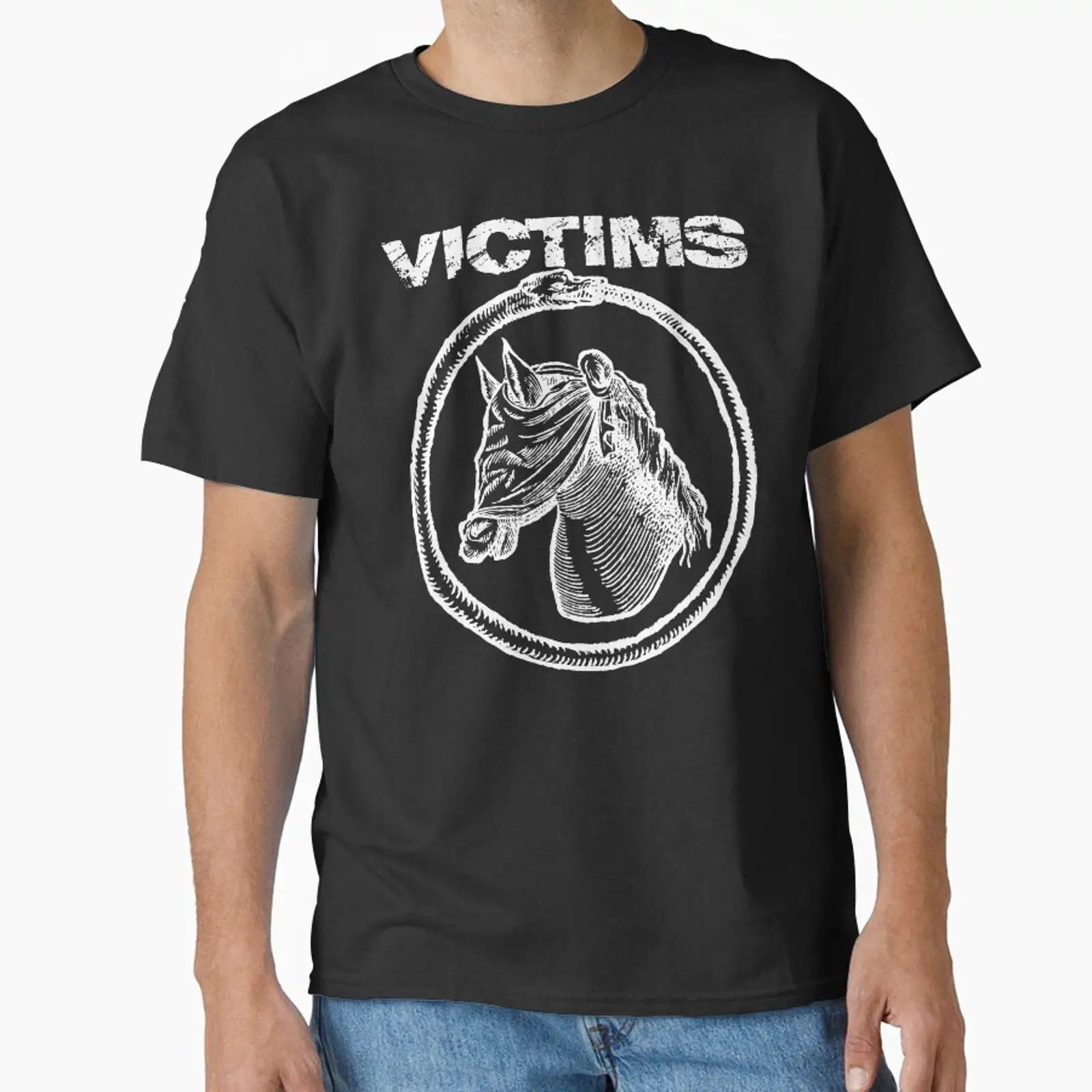 Vintage Fashion Victim Shirt - VICTIMS HORSE Klassiek T-shirt vintage gewassen