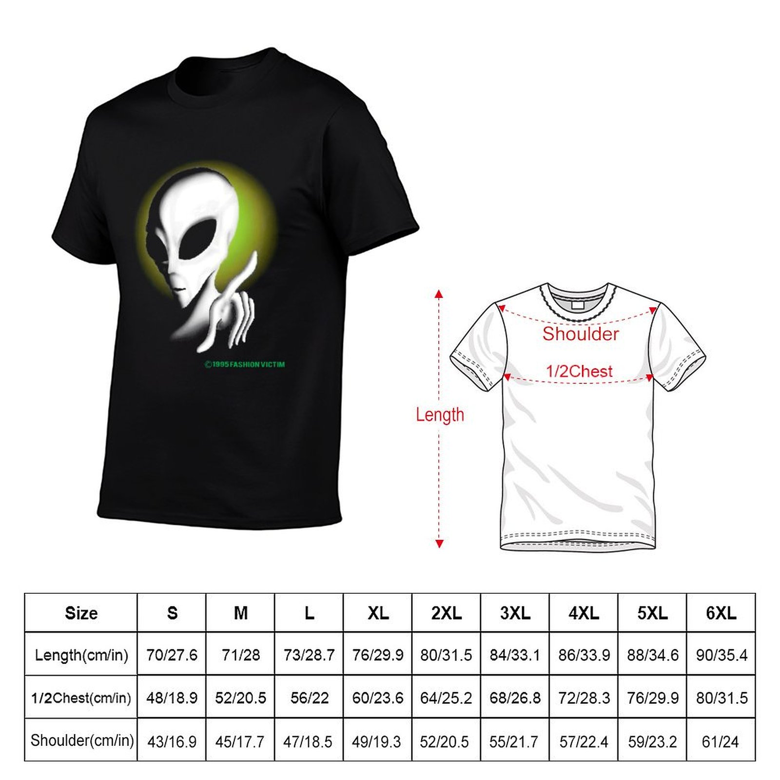 1995 ALIEN Vintage Glow In The - Vintage Fashion Victim Shirt recensie en prijs