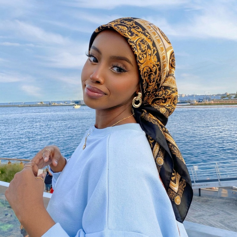 Vintage satijnen vierkante sja - Vintage Fashion Hijab recensie en prijs